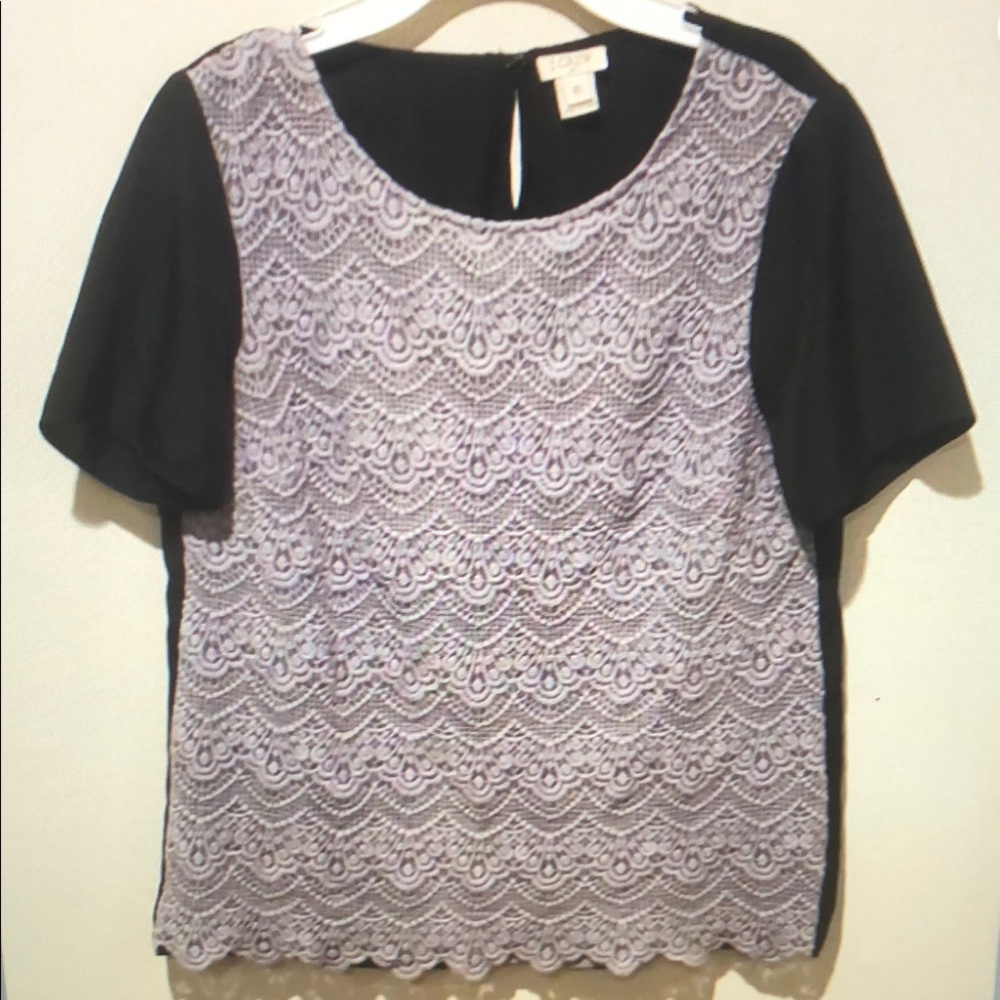CREW LACE FRONT TOP / BLOUSE, XS